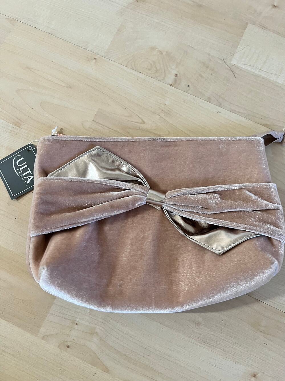 ULTA Beauty Pink Velvet Bow Cosmetic Bag NWT Makeup Pouch Coquette Glam
